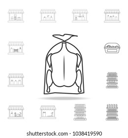chicken in the package icon. Detailed set of shops and hypermarket icons. Premium quality graphic design. One of the collection icons for websites, web design, mobile app on white background