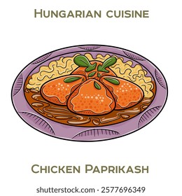 Chicken paprikash is a traditional Hungarian dish featuring tender chicken simmered in a rich, creamy paprika-infused sauce, often served with dumplings or pasta.