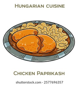 Chicken paprikash is a traditional Hungarian dish featuring tender chicken simmered in a rich, creamy paprika-infused sauce, often served with dumplings or pasta.