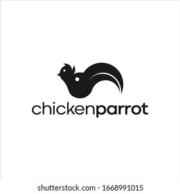 Chicken and parrot logo vector. Attractive and simple