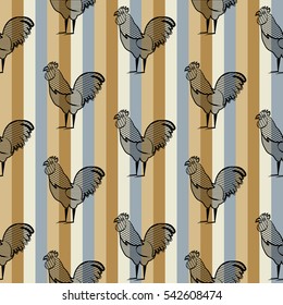 Chicken pattern background. Can be used for wallpaper, pattern fills, textile, web page background, Image for advertising booklets, banners, flayers.