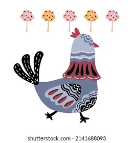 Chicken pattern design collection in doodle style For clothes patterns, cards, fabric patterns, decorations, pillows, t-shirts, mugs, digital prints, paper patterns, scrapbooks, canvas prints and more