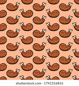 Chicken pattern , illustration, vector on white background