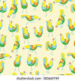 Chicken pattern. Seamless pattern background.