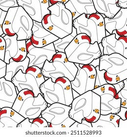 Chicken pattern seamless. Chicken farm birds background