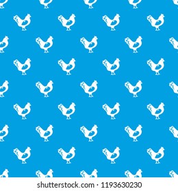 Chicken pattern vector seamless blue repeat for any use