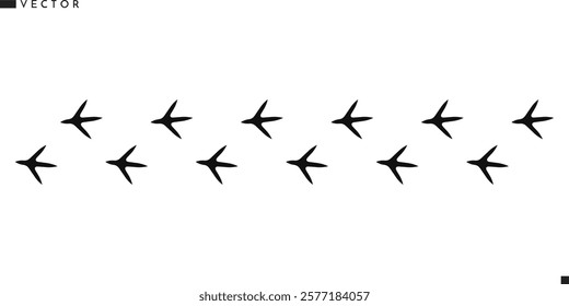 Chicken paw print silhouette. Bird paw print vector. Rooster track