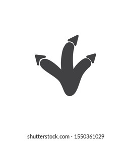Chicken paw print vector icon. filled flat sign for mobile concept and web design. Chicken bird footprint glyph icon. Symbol, logo illustration. Vector graphics