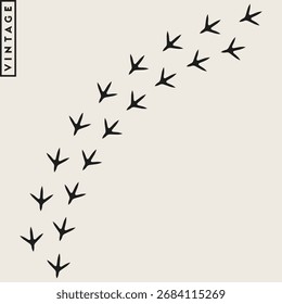 Chicken paw prints vector. Bird paw prints illustration  