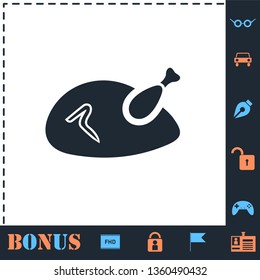 Chicken. Perfect icon with bonus simple icons