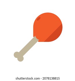 chicken piece flat clipart vector illustration