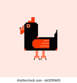 chicken pixel art vector. animal farm