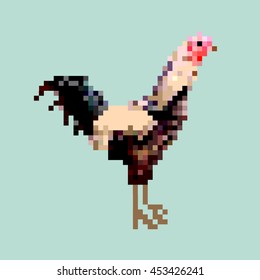 chicken pixel art vector. isolated animal farm
