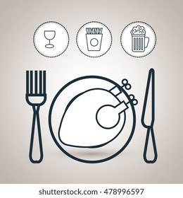 chicken plate beer icon