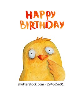 Chicken. Portrait. Birthday. Vector
