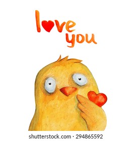 Chicken. Portrait. Love. Vector