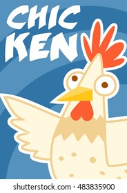 Chicken Poster Blue