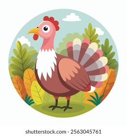 Chicken poultry hand drawn flat stylish mascot cartoon character drawing design