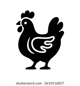 chicken or poultry icon in retro style