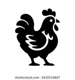 chicken or poultry icon in retro style
