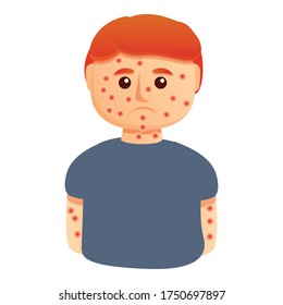 Chicken pox boy icon. Cartoon of chicken pox boy vector icon for web design isolated on white background