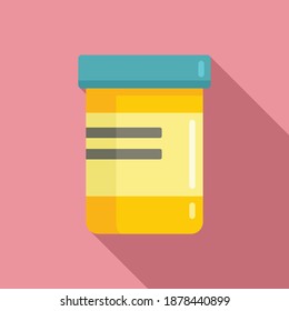 Chicken pox pill jar icon. Flat illustration of chicken pox pill jar vector icon for web design