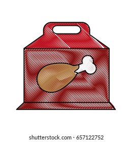 Chicken prey flat illustration scribble