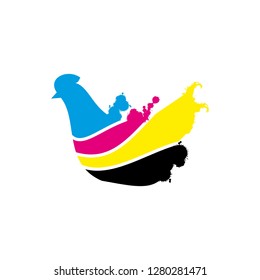 Chicken print logo