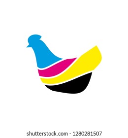 Chicken print logo