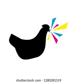 Chicken print logo