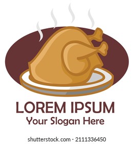 chicken processed food logo vector illustration