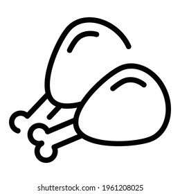 Chicken protein icon. Outline Chicken protein vector icon for web design isolated on white background