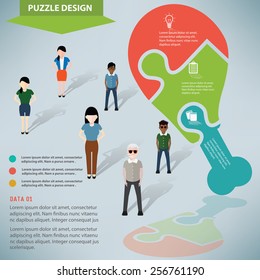 Chicken puzzle info graphic design and character,clean vector