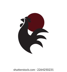 chicken with red circle logo icon.