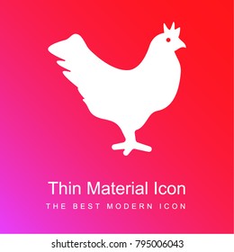 Chicken red and pink gradient material white icon minimal design