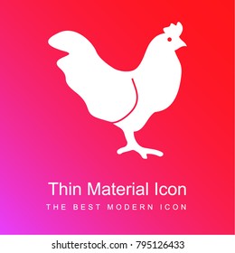 Chicken red and pink gradient material white icon minimal design