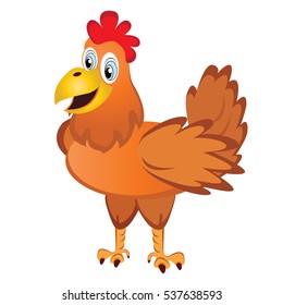 Chicken. Red Rooster symbol by Chinese calendar isolated on white background.