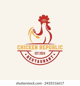Chicken Republic Delicious Restaurant Logo design element vector ,suitable for business restaurant casual
