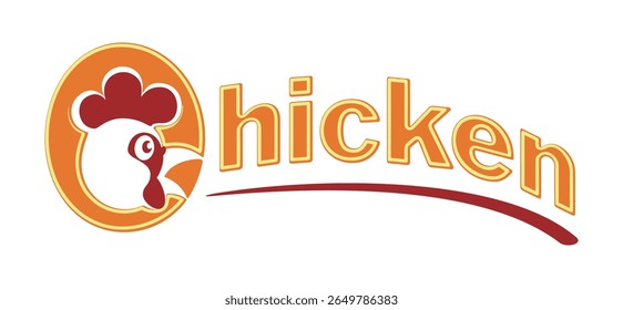 chicken restaurant logo vector illustration, fast food chicken icon design with bold typography and mascot silhouette isolated on transparent background