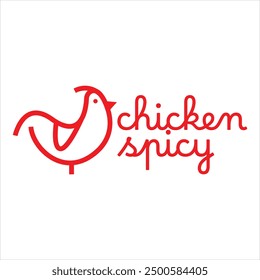 Menú de restaurante de pollo Diseño de logotipo minimalista