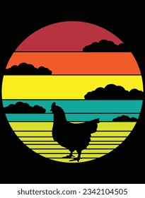 Chicken retro style EPS file for cutting machine. You can edit and print this vector art with EPS editor.
