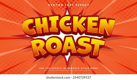 Modelo de efeito de texto editável 3d Chicken Roast