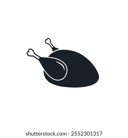 Chicken roast leg logo flat vector design