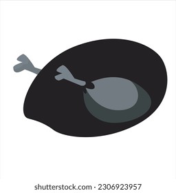 Chicken roast line icon isolated on white background, traditional delicious meal for thanksgiving day holiday, vector simple linear illustration.