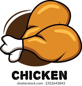 Chicken, roast chicken logo, chicken food icon