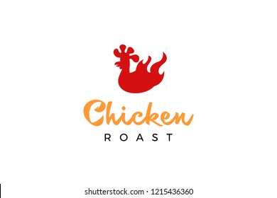 Chicken roast logo template with type of pictorial logo inspiration. Can use for corporate brand identity, culinary, food truck, cafe, and delivery