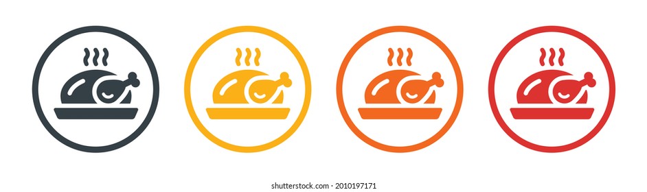 Chicken roasted icon vector illustration. Hot meal for dinner concept.