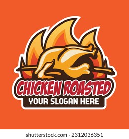 The Chicken Roasted Logo. Grilled Chicken Logo Design