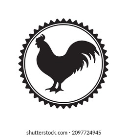 chicken roaster silhouette logo design