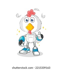 the chicken robot character. cartoon mascot vector